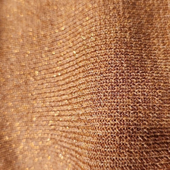 Joseph A Vintage Rose gold cowl neck silk and metallic sweater top sz Small - Picture 10 of 10